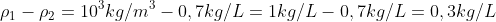 ho_1-ho_2=10^3kg/m^3-0,7kg/L=1kg/L-0,7kg/L=0,3kg/L