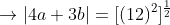 \rightarrow |4a+3b|=[(12)^{2}]^{\frac{1}{2}}
