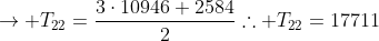 ightarrow T_{22}=frac{3cdot10946+2584}{2}	herefore T_{22}=17711