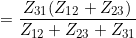\small =\frac{Z_{31}(Z_{12}+Z_{23})}{Z_{12}+Z_{23}+Z_{31}}