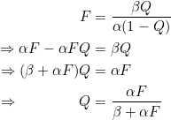 BQ F= 2(1-0) ► aF - aFQ = BQ = (B+aFQ = aF Q = 3 + aF