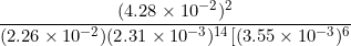 (4.28 x 102 X (2.26 x 10-2)(2.31 x 10-3)14 1(3.55 x 10-3)6 X X X