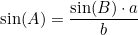 \small \sin(A)=\frac{\sin(B)\cdot a}{b}