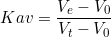 \small Kav = \frac{V_e-V_0}{V_t-V_0}