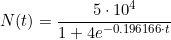 \small N(t)=\frac{5\cdot 10^4}{1+4e^{-0{.}196166\cdot t}}