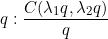 small q: rac{C(lambda_1 q, lambda_2 q)}{q}
