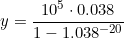 \small y=\frac{10^5\cdot 0.038}{1-1.038^{-20}}