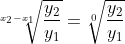 \sqrt[x_2-x_1]{\frac{y_2}{y_1}}=\sqrt[0]{\frac{y_2}{y_1}}