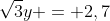 sqrt{3}y = 2,7