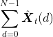 \sum_{d=0}^{N-1} \hat{\boldsymbol{X}}_t(d)