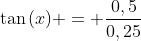 	an{(x)} = frac{0,5}{0,25}