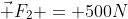 vec F_2 = 500N
