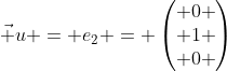 Formel: \vec u = e_2 = \begin{pmatrix} 0 \\ 1 \\ 0 \end{pmatrix}