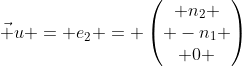 Formel: \vec u = e_2 = \begin{pmatrix} n_2 \\ -n_1 \\ 0 \end{pmatrix}