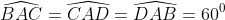 \widehat{BAC}=\widehat{CAD}=\widehat{DAB}=60^0