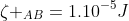 zeta _{AB}=1.10^{-5}J