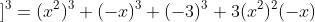 (x^{2}-x-3)^{3}= \left [x^{2}+(-x) +(-3) \right ]^{3}=(x^{2})^{3}+(-x)^{3}+(-3)^{3}+3(x^{2})^{2}(-x)