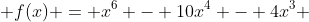 { f(x) = x^6 - 10x^4 - 4x^3 + 25x^2 + 20x +28}