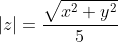 |z|=frac{sqrt{x^2+y^2}}{5}