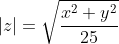 |z|=sqrt{frac{x^2+y^2}{25}}