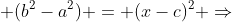 x^2 - left (2bcdot cos(alpha) ight )cdot x + (b^2-a^2) = (x-c)^2 Rightarrow
