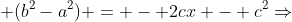 Rightarrow - left (2bcdot cos(alpha) ight )cdot x + (b^2-a^2) = - 2cx - c^2Rightarrow