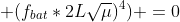 \(cancel{(P_B + P_p)^2} - P_p^2 -frac{4P_p^2x^2}{d^2}+frac{4P_p^2dx}{d^2}) -(cancel{(P_B + P_p)^2} - 2(f_{bat}*2Lsqrt{mu})^2(P_B + P_p) + (f_{bat}*2Lsqrt{mu})^4) =0