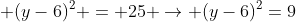 4^2 + (y-6)^2 = 25 
ightarrow (y-6)^2=9