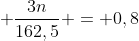 frac{2m}{160} + frac{3n}{162,5} = 0,8