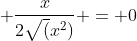 (2^{2})^{log_2 sen(x)} + cos(2x).log_4 2 + frac{x}{2sqrt(x^{2})} = 0