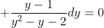 \frac{3+x}{x\left ( x+2 \right )}dx\, +\frac{y-1}{y^{2}-y-2}dy=0