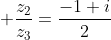  frac{z_2}{z_3}=frac{-1+i}{2}
