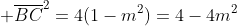  overline{BC}^2=4(1-m^2)=4-4m^2
