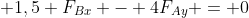 1 P_{DE} + 3 P_{EA} + 1,5 F_{Bx} - 4F_{Ay} = 0