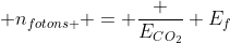  n_{fotons } = frac {E_{CO_2}} {E_f}