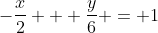 -frac{x}{2} + frac{y}{6} = 1