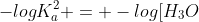 -logK_{a}^{2} = -log[H_{3}O^{+}]_{2}
