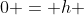 0 = h + frac{(-g)T^{2}}{2}