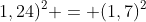 (x-1,7)^{2} + (y+1,24)^{2} = (1,7)^{2}