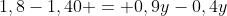 1,8-1,40 = 0,9y-0,4y