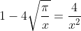 frac{4pi }{x}+1-4sqrt{frac{pi}{x}}=frac{4}{x^2}+1