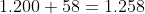 1.200+58=1.258