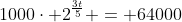 1000cdot 2^{frac{3t}{5}} = 64000
