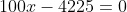 x^2+100x-4225=0
