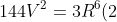 R^{6}+144V^{2}=3R^{6}(2+sqrt{3})