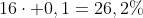 PRE_{444}: 18+3,3cdot 2+16cdot 0,1=26,2\%