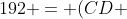 192 = (CD + 11)^{2} + 64 -2(8CD + 88) frac{1}{2}