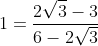c+1=frac{2sqrt{3}-3}{6-2sqrt{3}}+1=frac{3}{6-2sqrt{3}}