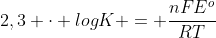 2,3 cdot logK = frac{nFE^o}{RT}