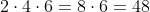 2cdot4cdot6=8cdot6=48